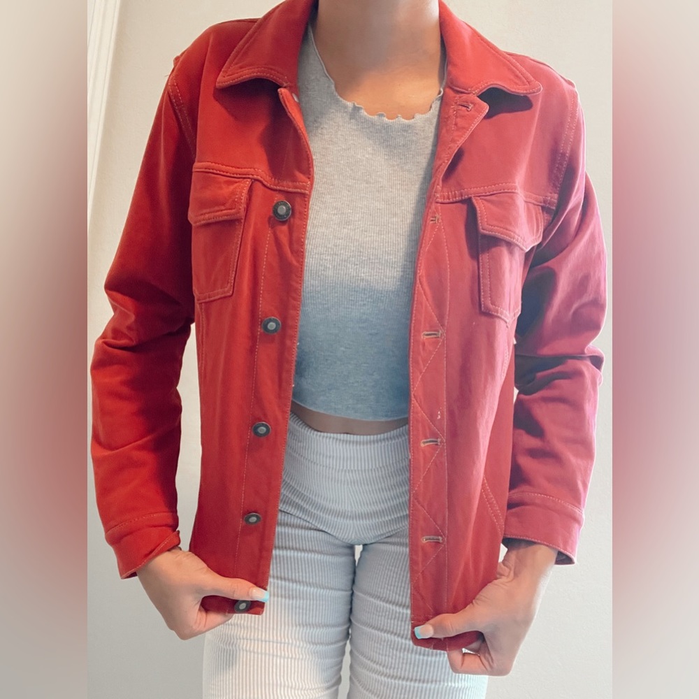 Red Jean Jacket - Picture 2 of 5
